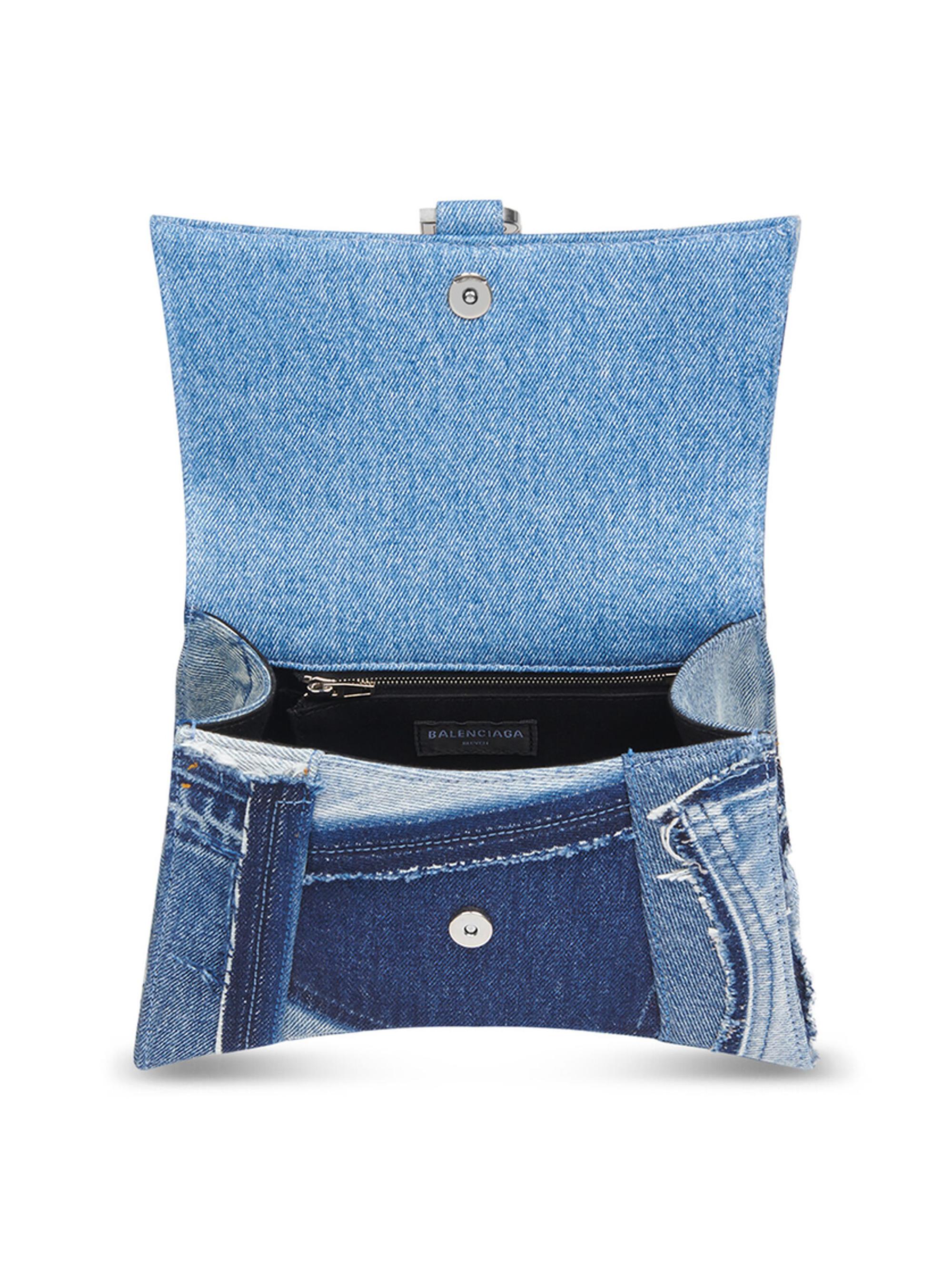 Balenciaga Hourglass Small Handbag In Denim | Saks Fifth Avenue