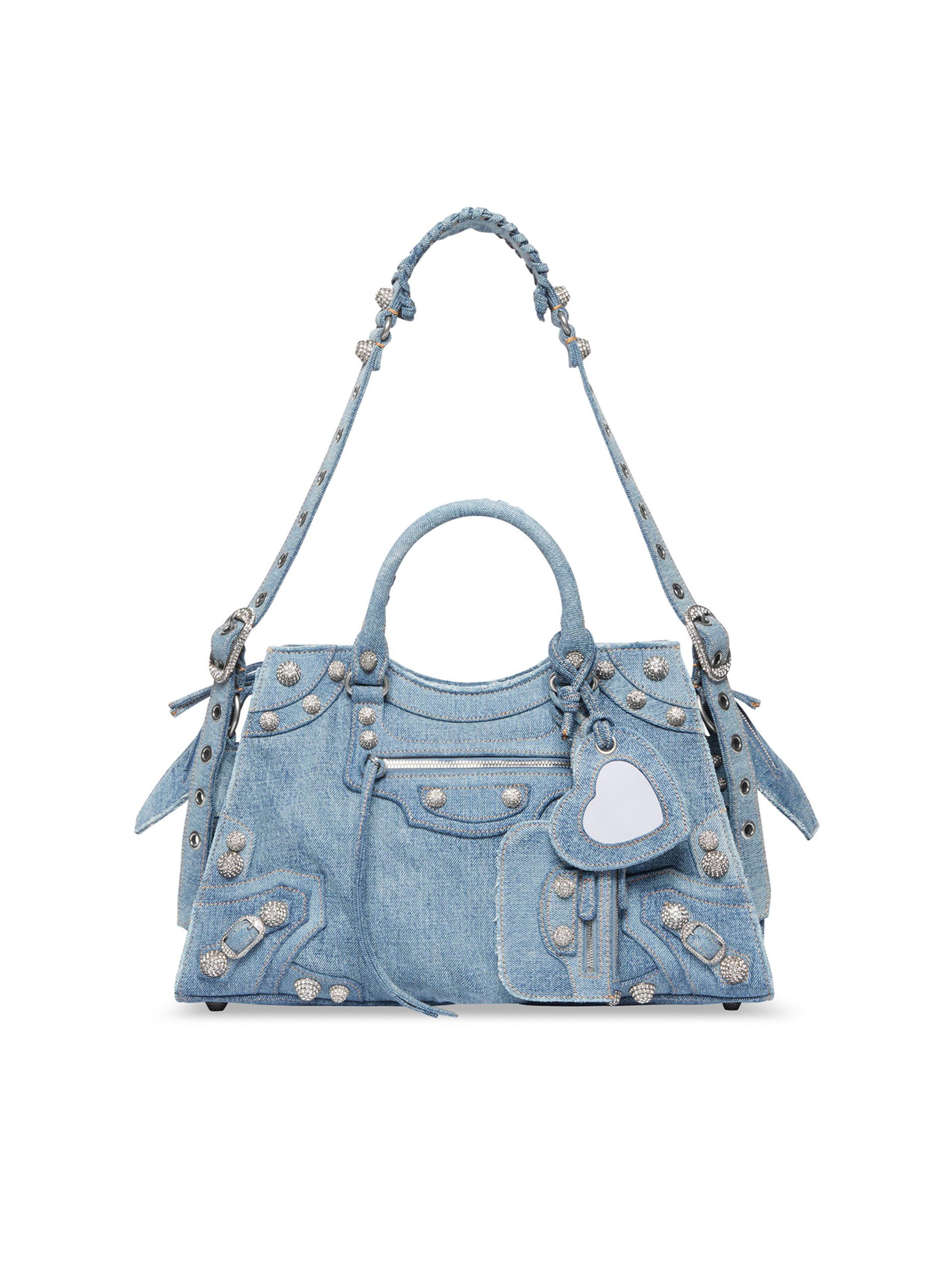 Balenciaga Neo Cagole City Handbag In Denim | Saks Fifth Avenue