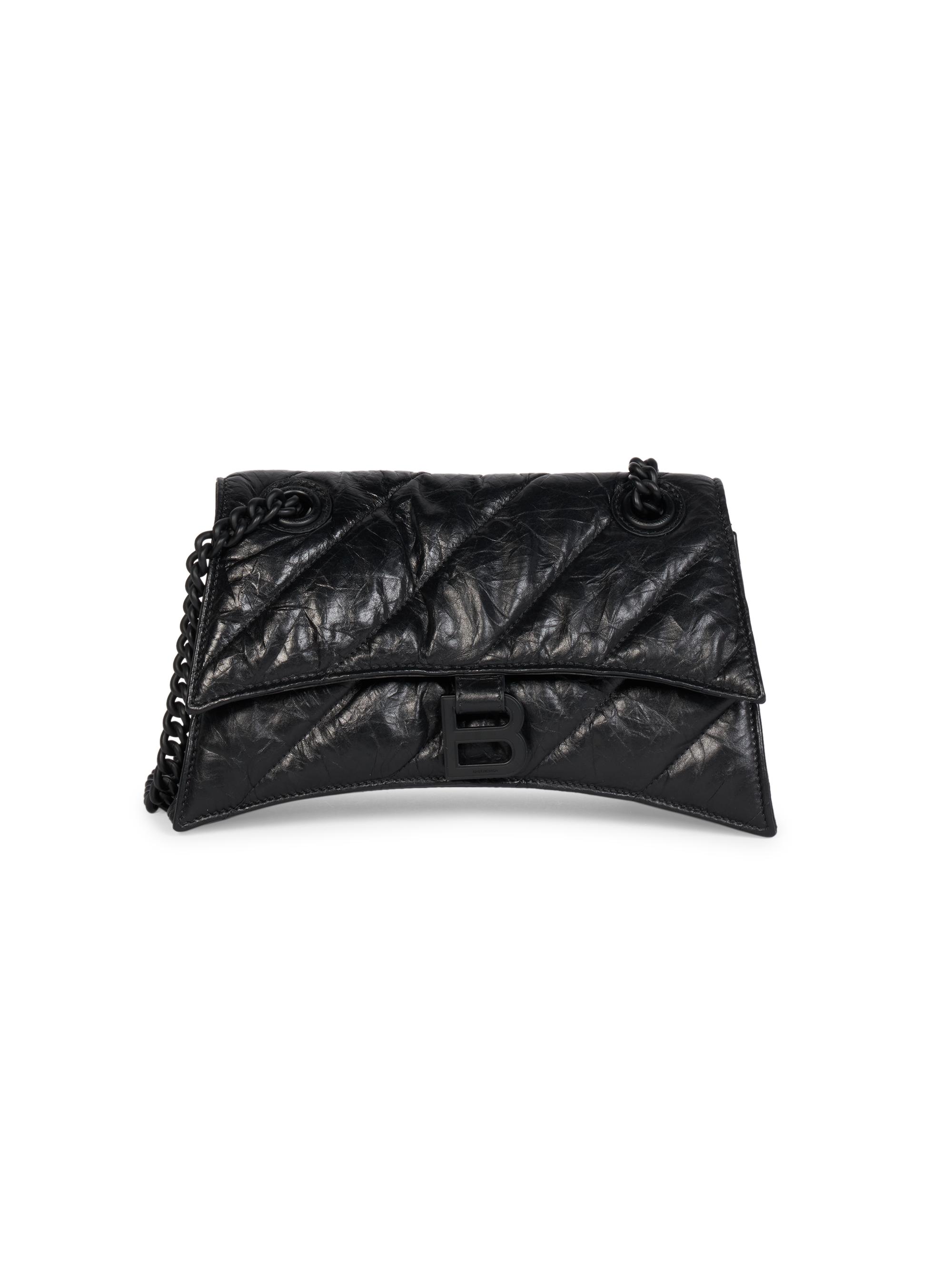 Balenciaga Women's Crush  Chain Bag Quilted - Black