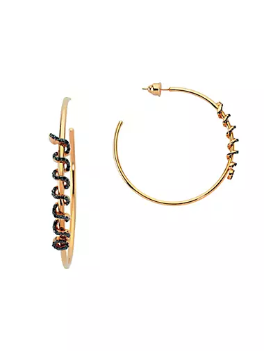 Eve Kundalini 14K Rose Gold & 0.56 TCW Diamond Snake Hoop Earrings
