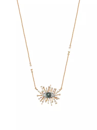 Eye Light 14K Rose Gold & 0.67 TCW Diamond Pendant Necklace