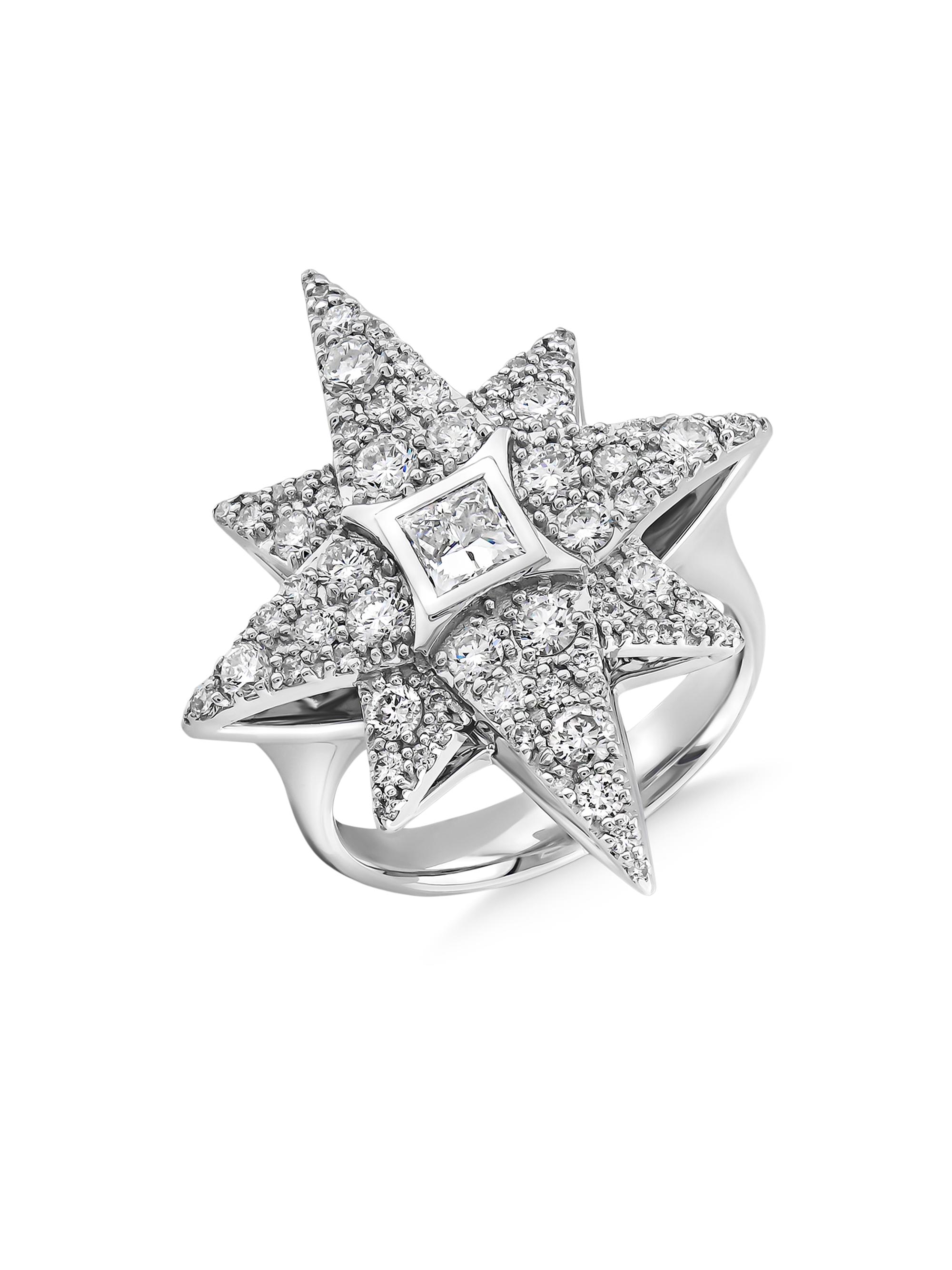 Bee Goddess Women's Star Light Venus 18K White Gold & 1.2 TCW Diamond Ring - White Gold