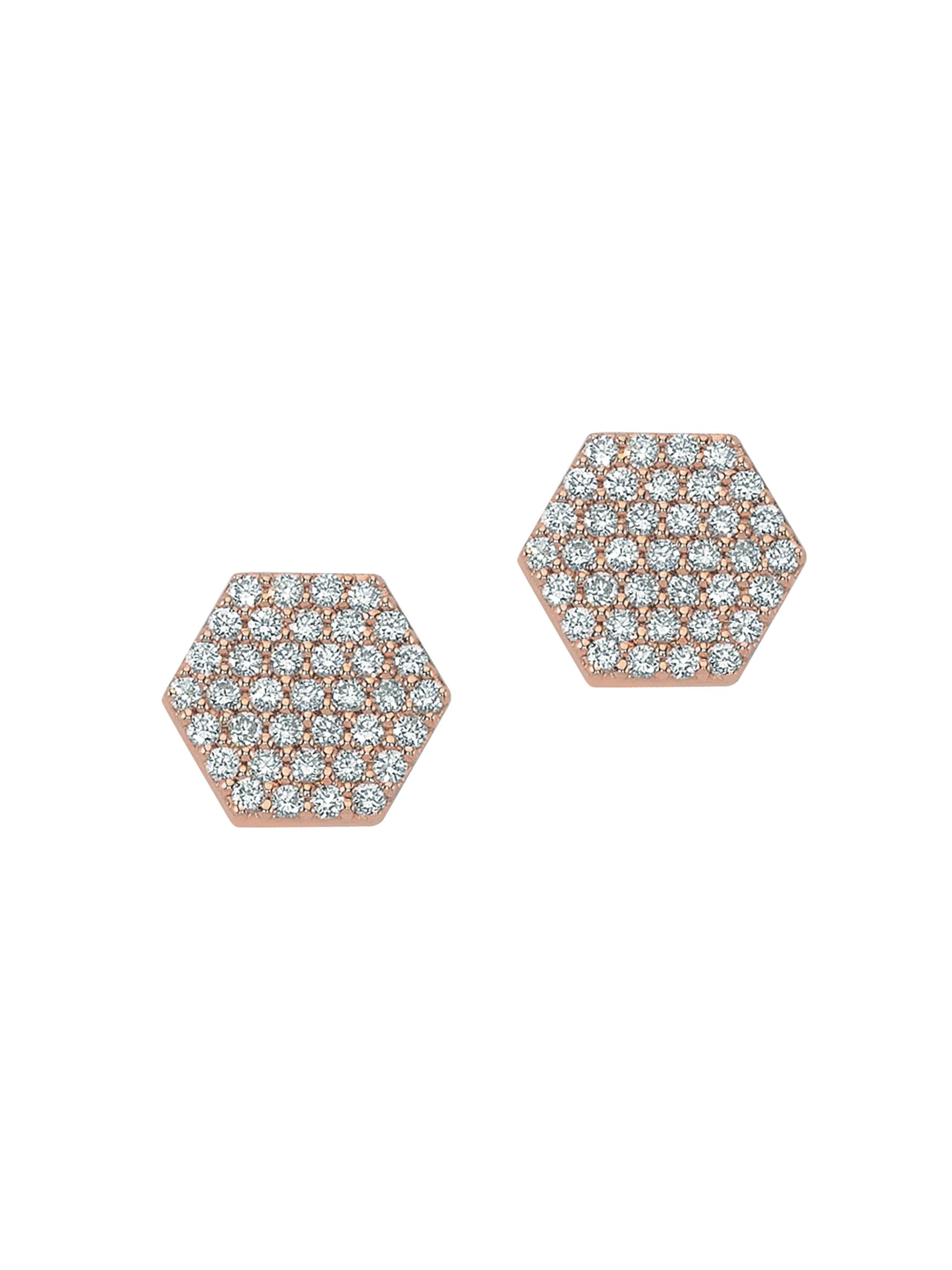 Bee Goddess Women's Honey 14K Rose Gold & 0.31 TCW Diamond Honeycomb Earrings - Rose Gold