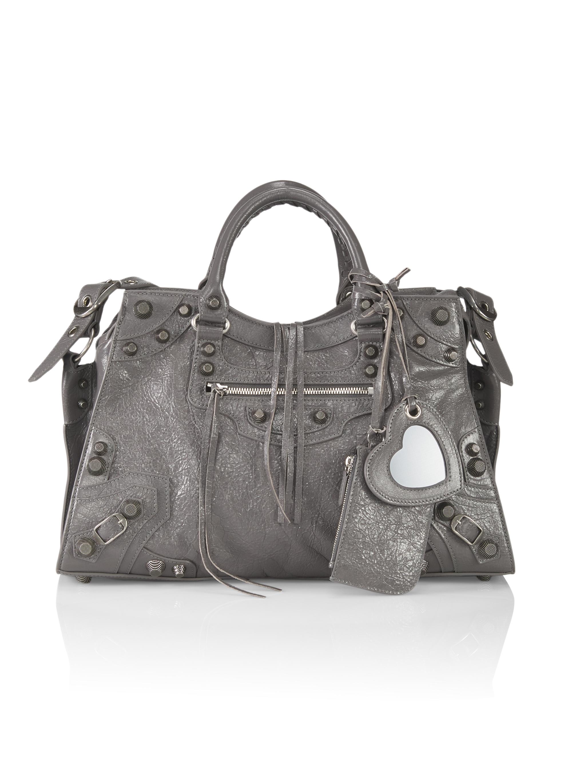 Balenciaga Women's Neo Cagole City Handbag - Dark Grey