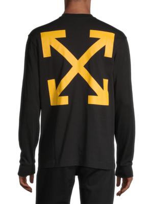 OFF-WHITE Diagonal Arrow Caravaggio Ann Skate L/S Tee Black/Yellow