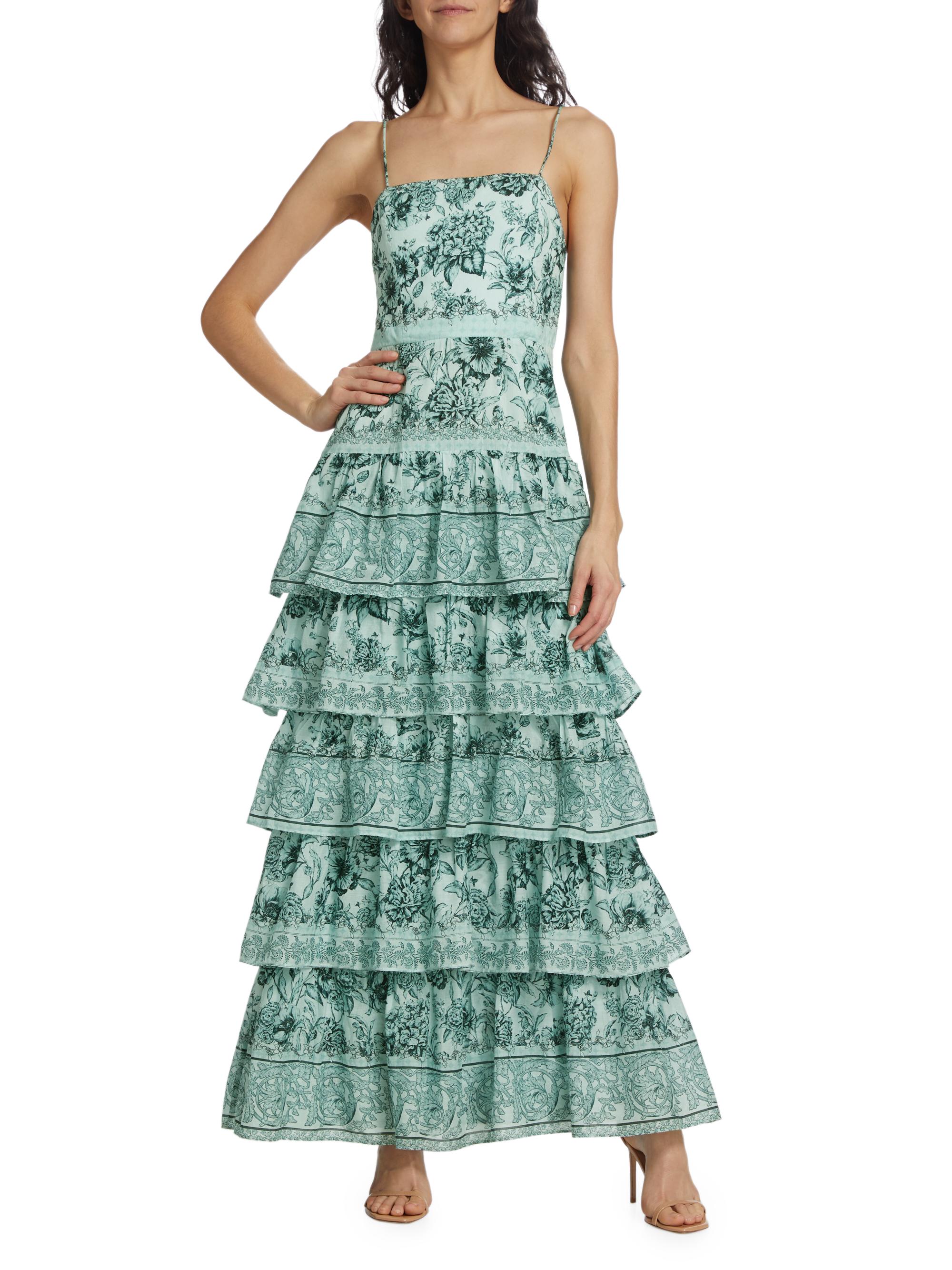 ALICE + OLIVIA Valencia Floral Cotton Maxi Dress | Saks Fifth Avenue