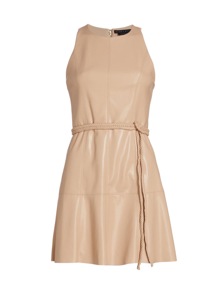Alice + Olivia Leandra Vegan Leather Minidress | Saks Fifth Avenue