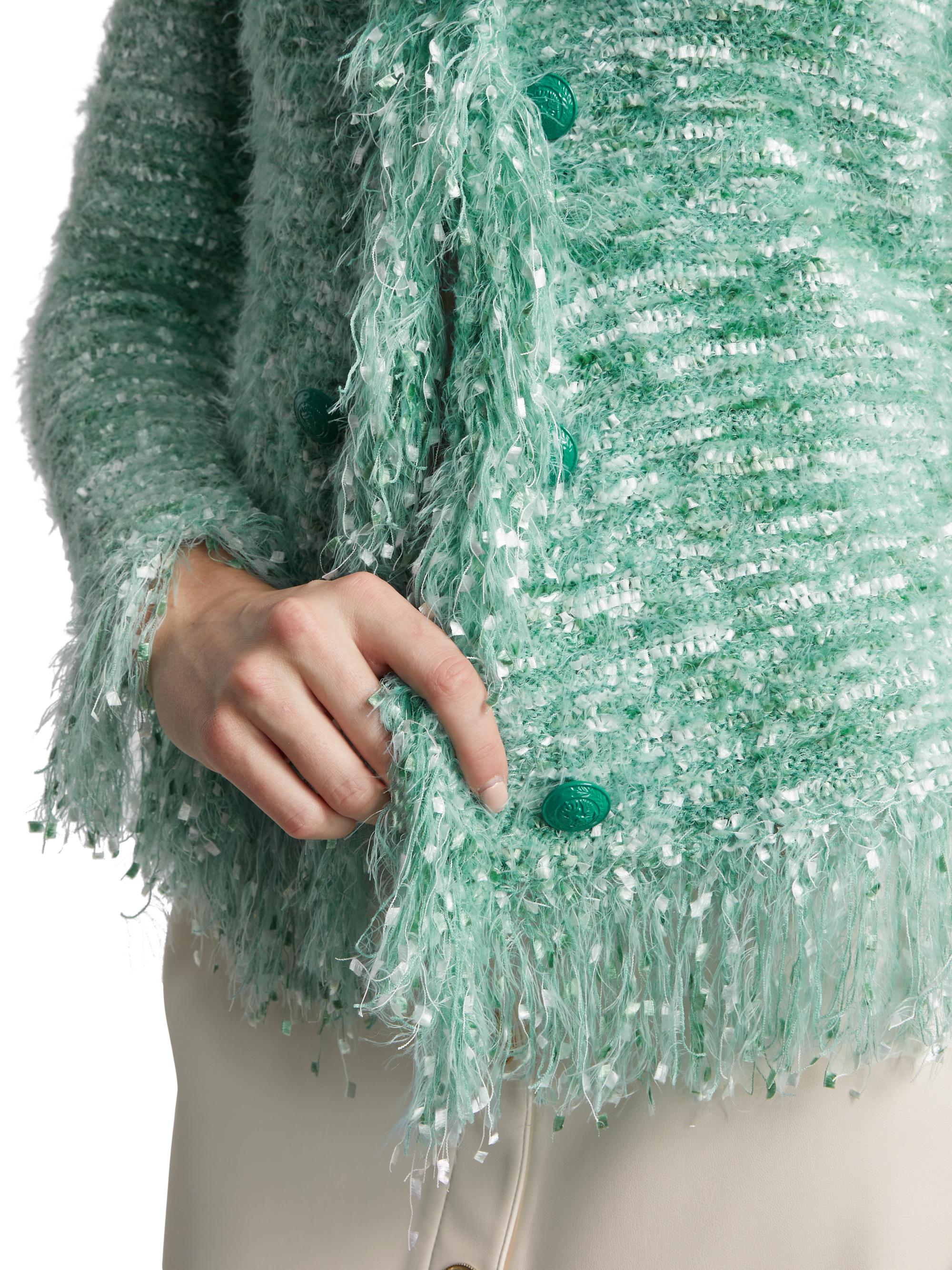 L'AGENCE Knit Fringe-Trim Cardigan | Saks Fifth Avenue