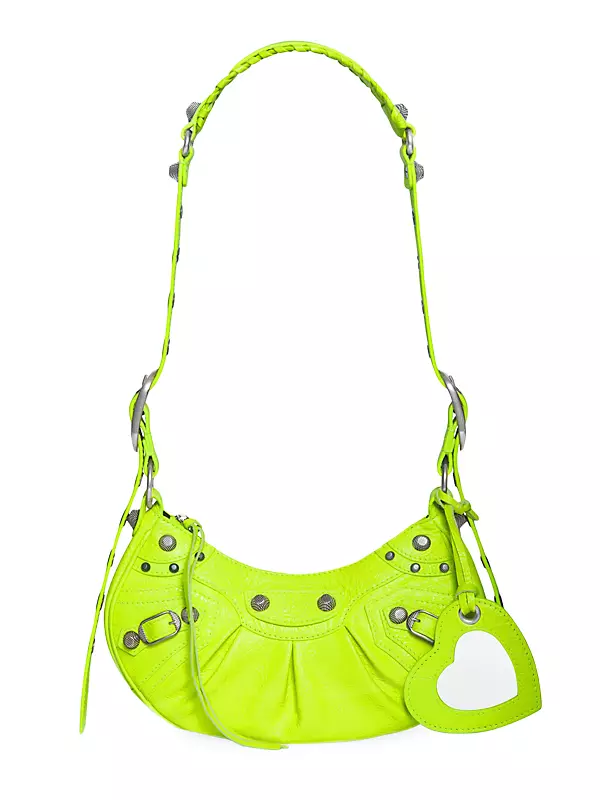  Other Stories suede bag in lime green