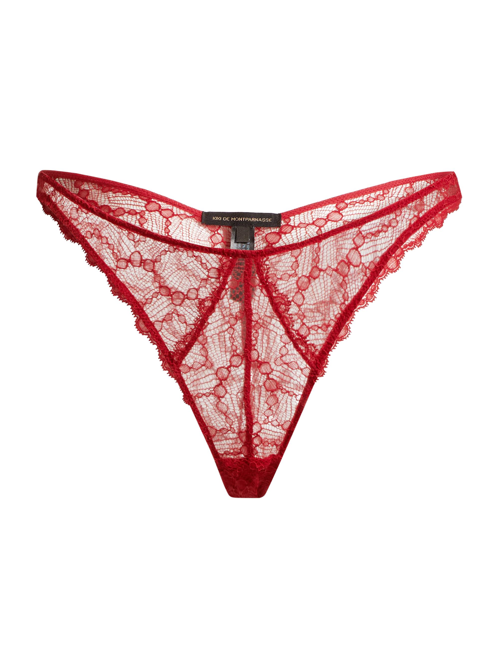 Kiki de Montparnasse Women's Mon Cheri Sheer Lace Briefs - Red