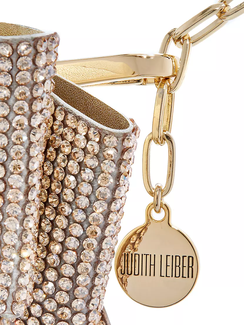 Shop Judith Leiber Couture Crystal-Embellished Bow Chain
