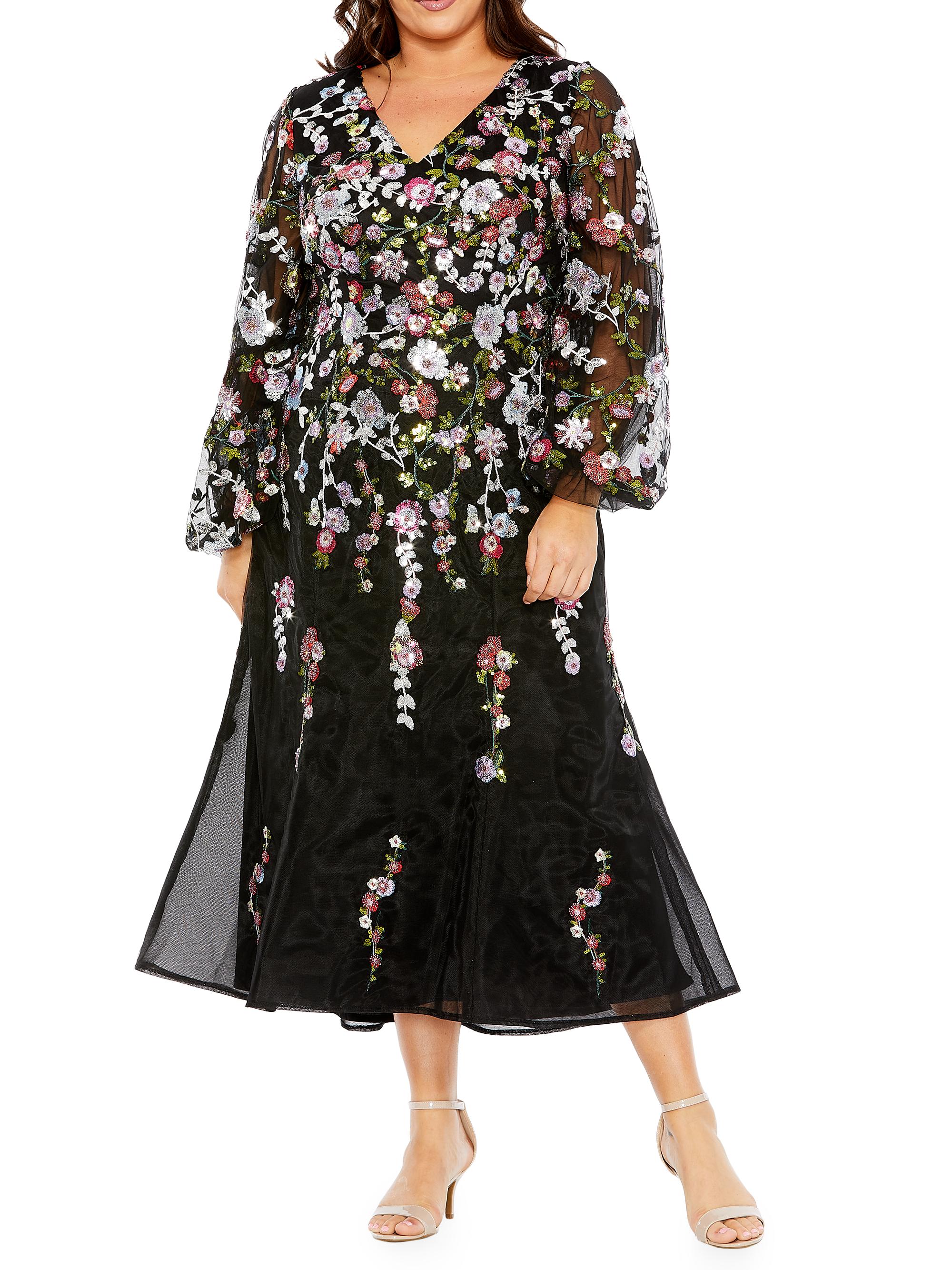 Mac Duggal Women's Fabulouss Embellished Tulle Midi-Dress - Black Multi