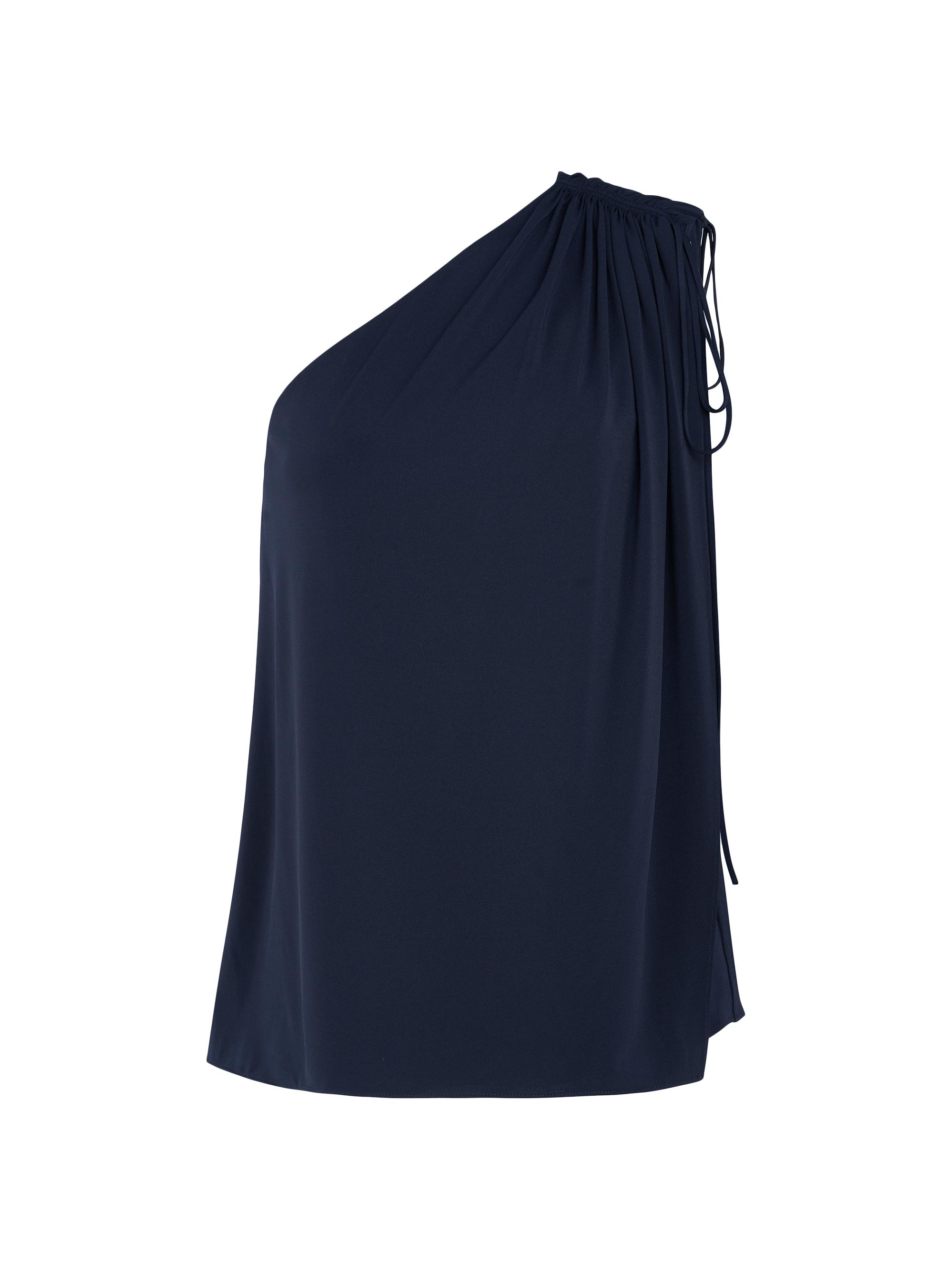 Halston Women's Nathalie Jersey Draped One-Shoulder Top - Midnight