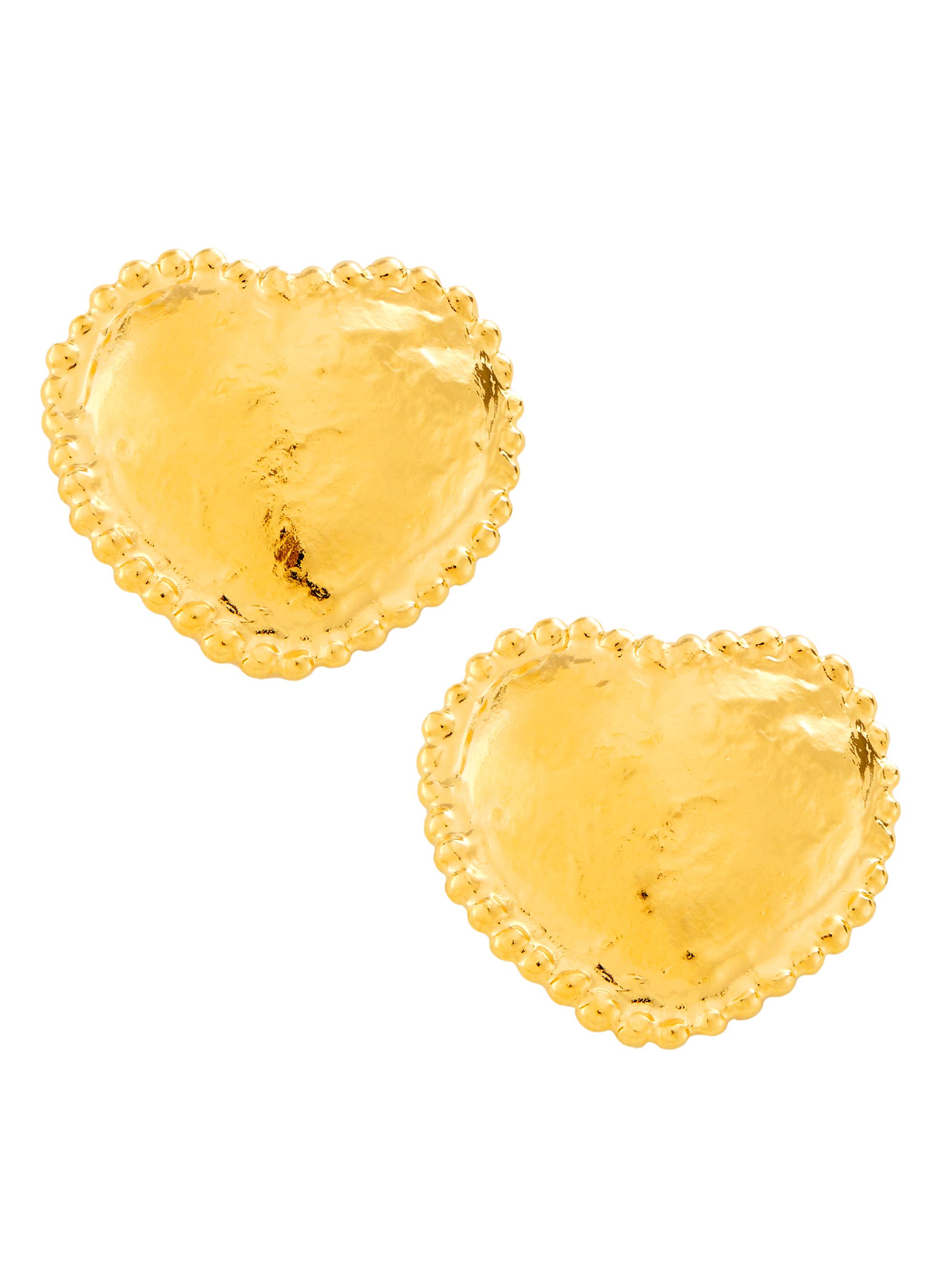 Shop Elise Tsikis Manouche Cetica 24K-Gold-Plated Heart Earrings 