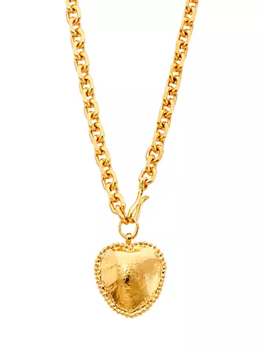 Manouche Madonne 14K-Gold-Plated Heart Pendant Necklace