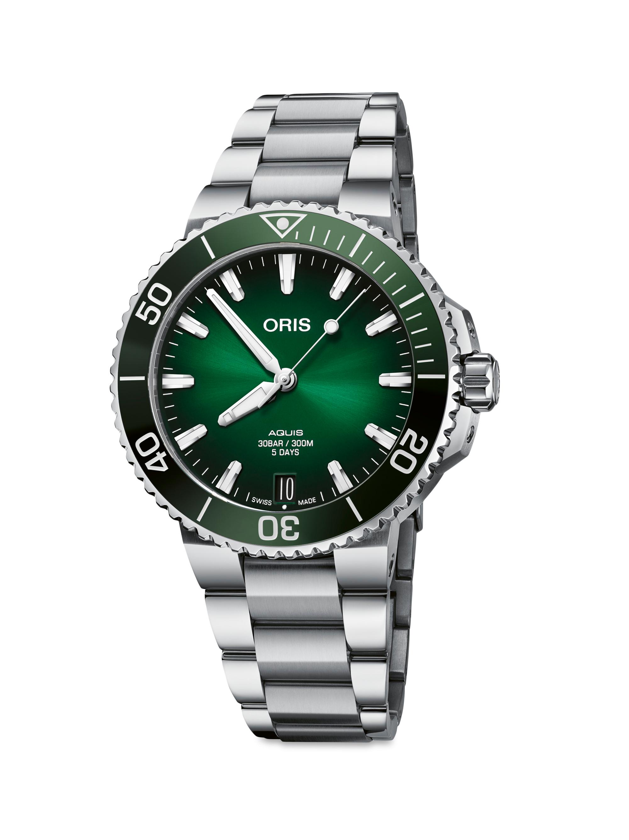 Oris Aquis Date Cal 400 Green Dial Watch
