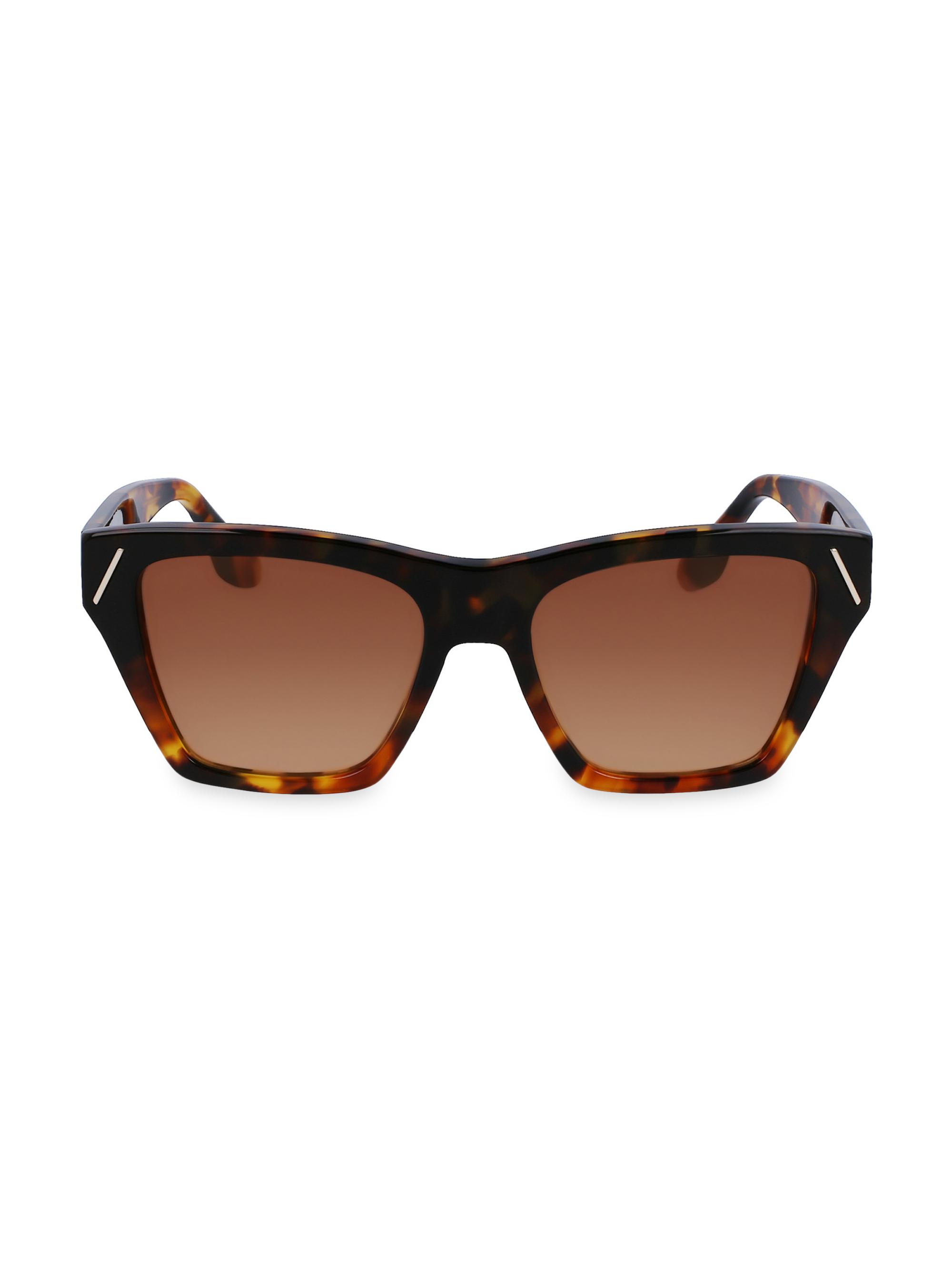 Victoria Beckham Women's Classic V 55MM Rectangular Sunglasses - Dark Havana
