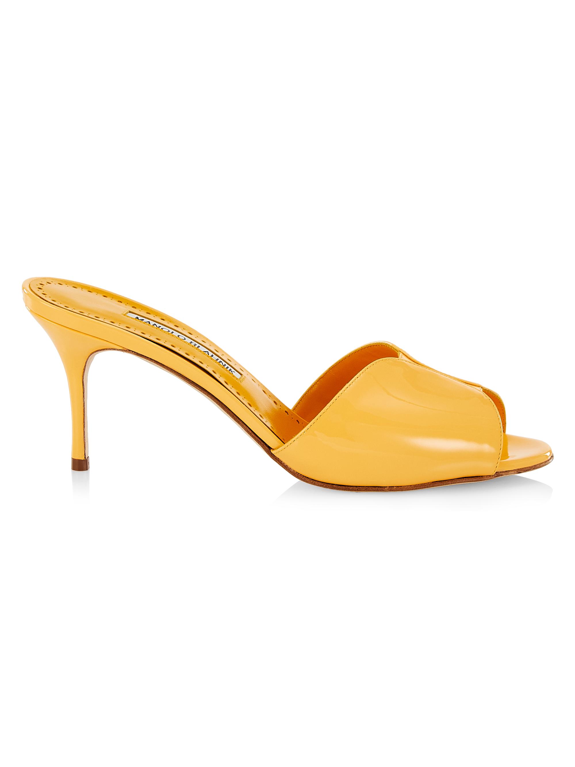 Manolo Blahnik Houramu 70MM Patent Leather Mules | Saks Fifth Avenue