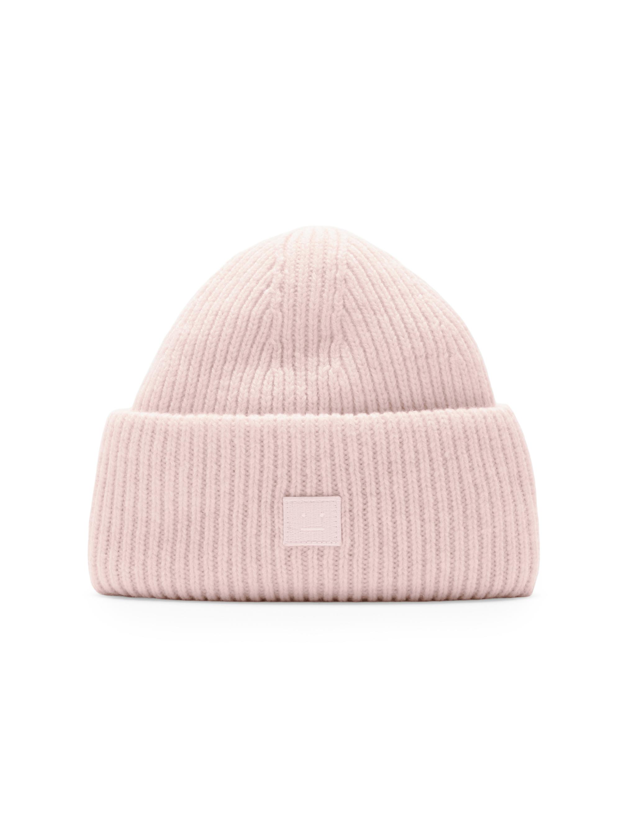 Acne Studios Women's Face Logo Wool Beanie - Faded Pink Melange