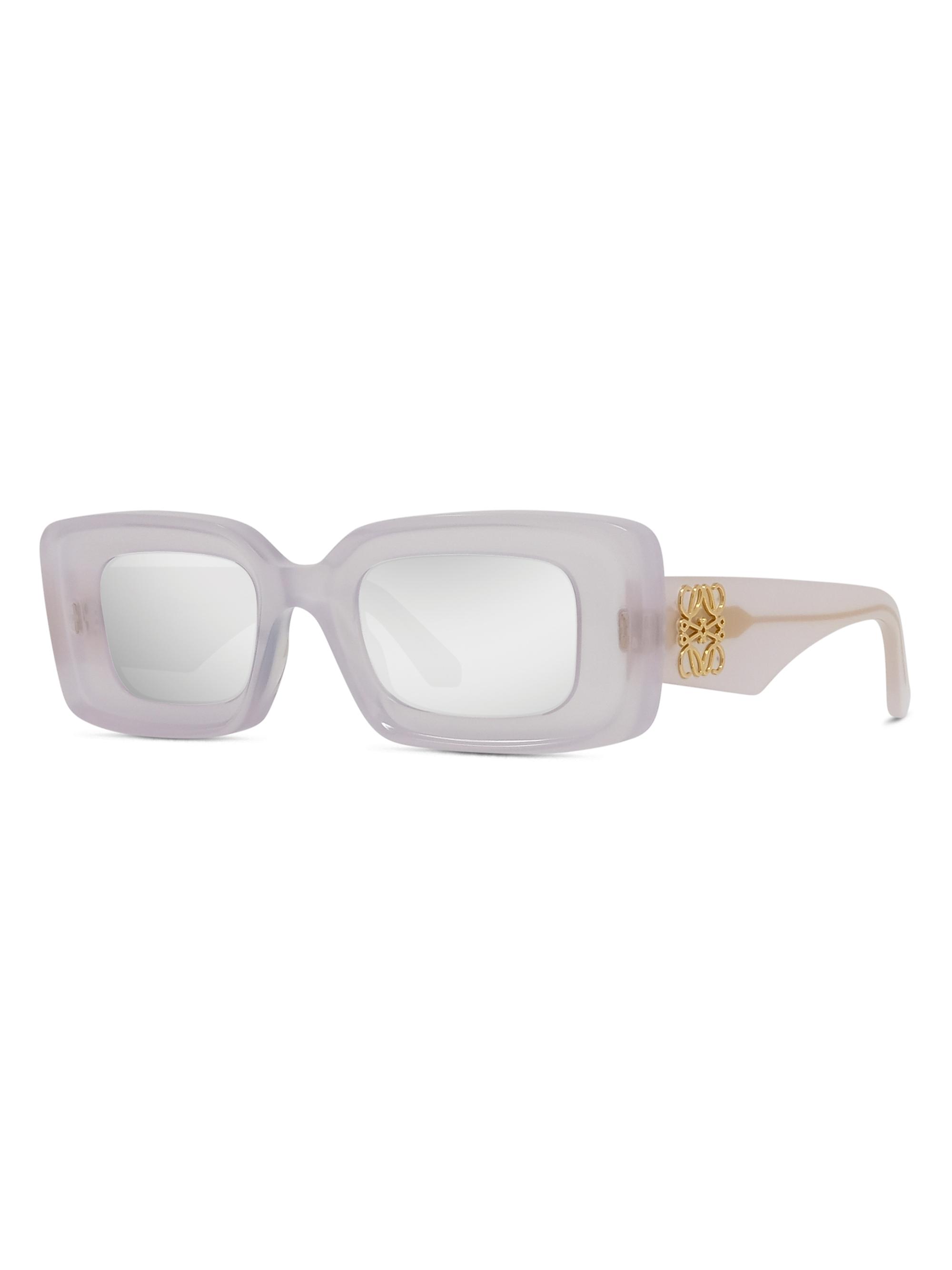 LOEWE Women's Chunky Anagram Rectangle Sunglasses -  Smoke Mirror