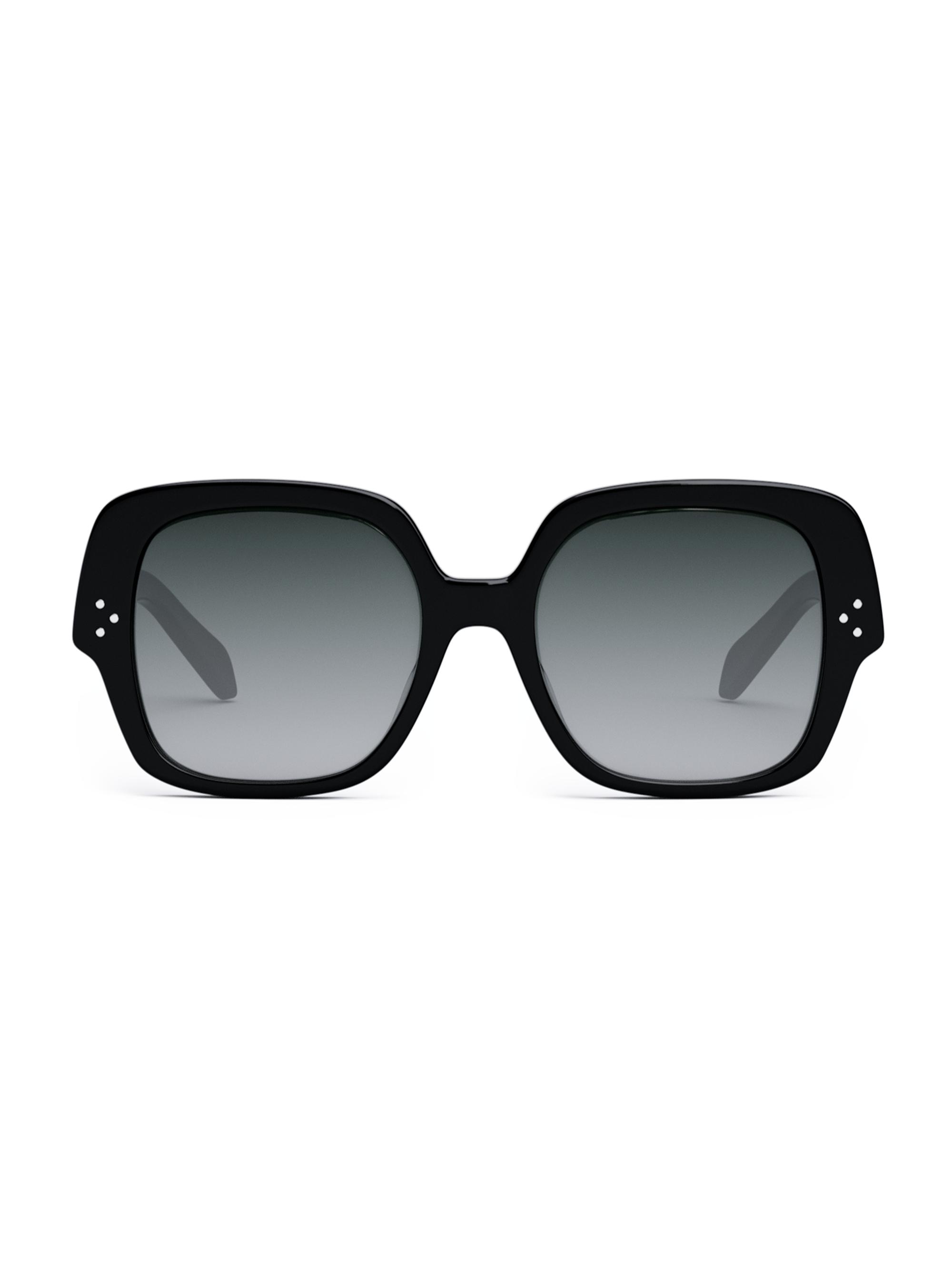 CELINE Women's Bold 3 Dots 55MM Square Sunglasses - Shiny Black