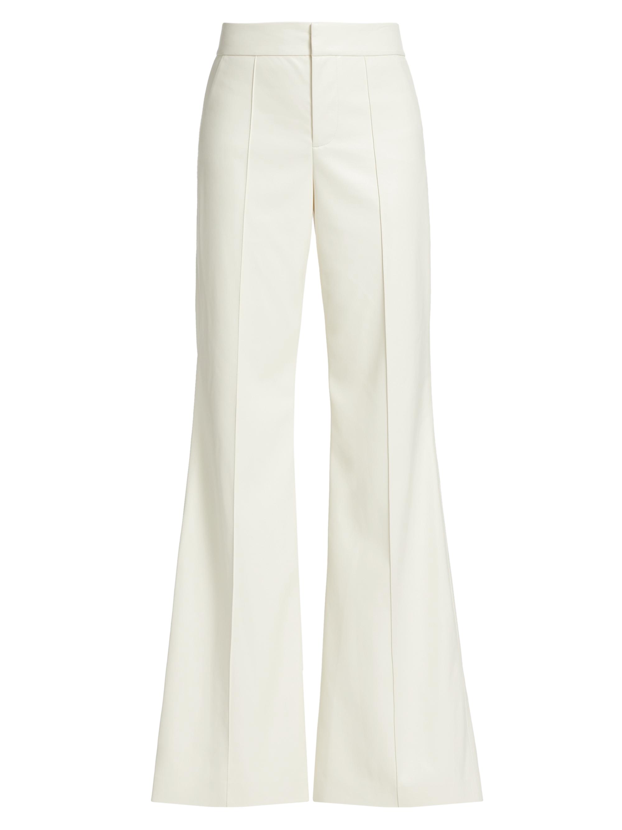 ALICE + OLIVIA Women's Dylan Faux Leather Flare Trousers - Ecru