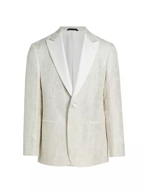 Shop Giorgio Armani Silk-Lapel Textured Jacket | Saks Fifth Avenue