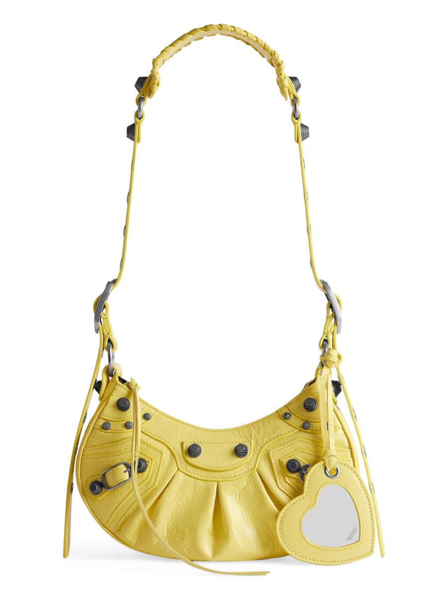ショルダーバッグ・ポシェット Balenciaga Yellow nappa leather Le Cagole XS shoulder bag Balenciaga Le Cagole XS Neon Yellow Leather Shoulder Bag | eBay