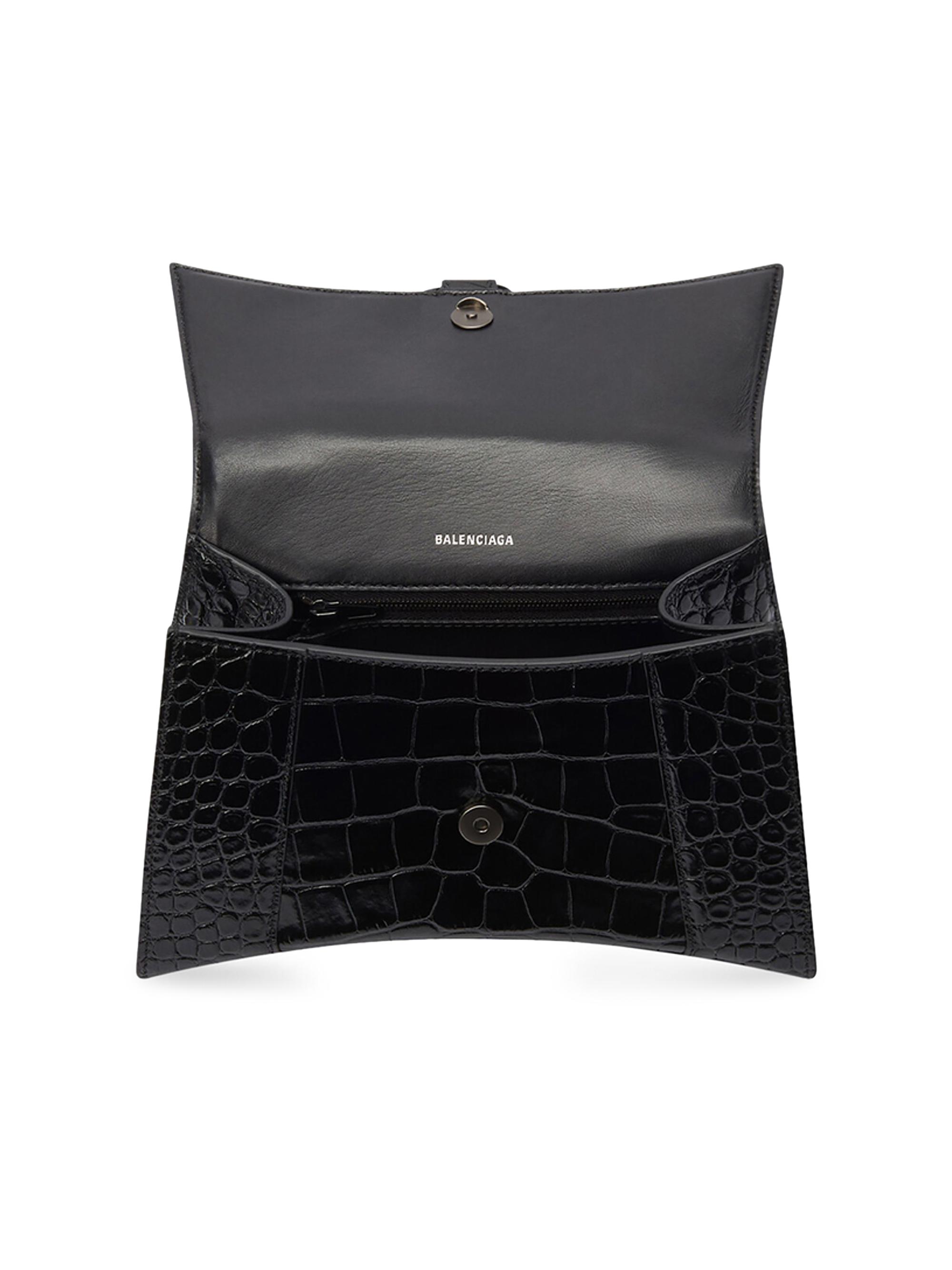 Balenciaga Hourglass XS Handbag Crocodile Embossed | Saks Fifth Avenue