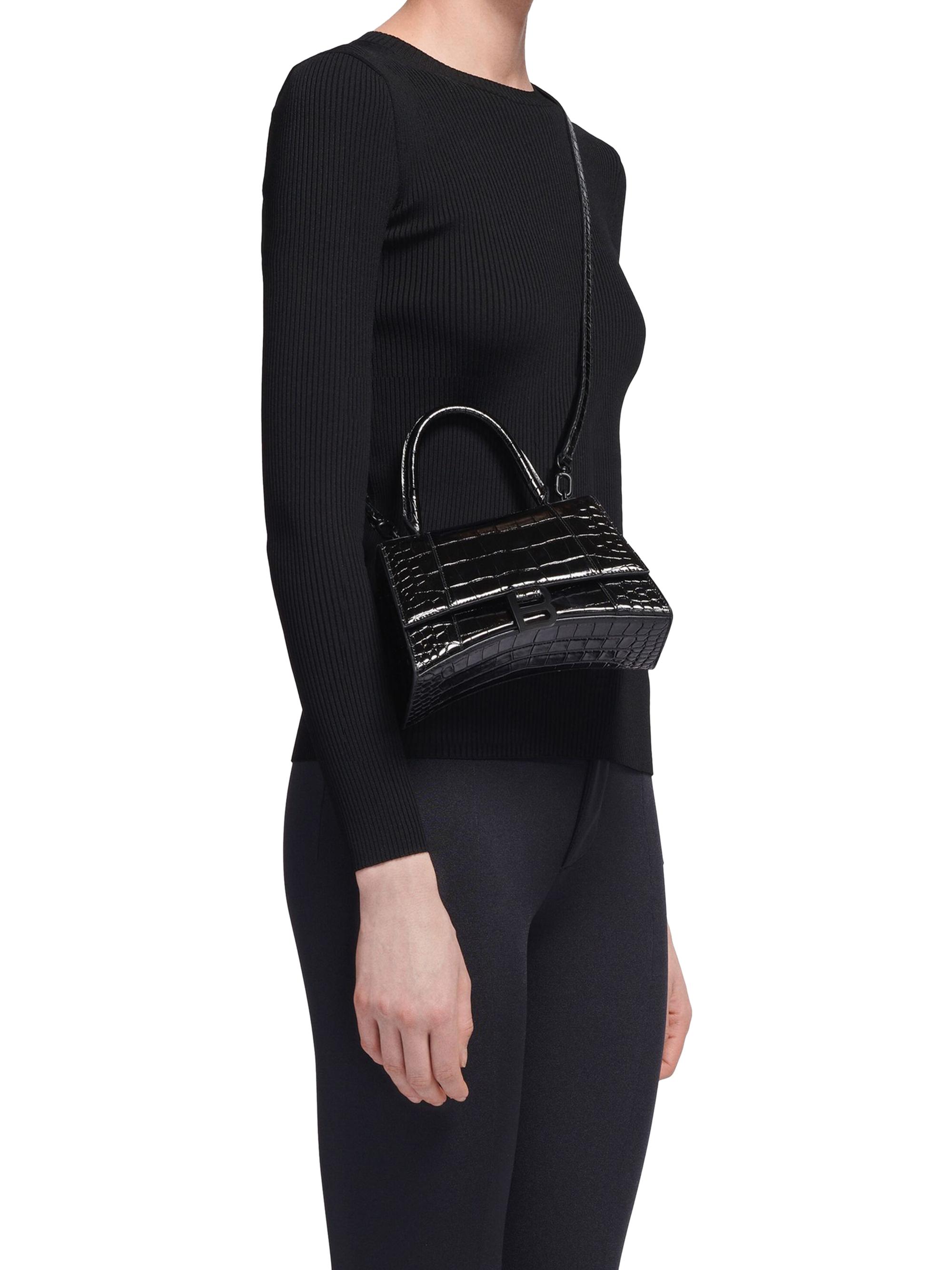 Balenciaga Hourglass XS Handbag Crocodile Embossed | Saks