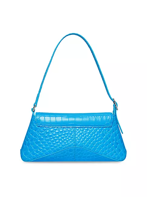 Shop Balenciaga Souvenir XXS Bag In Shiny Crocodile Embossed