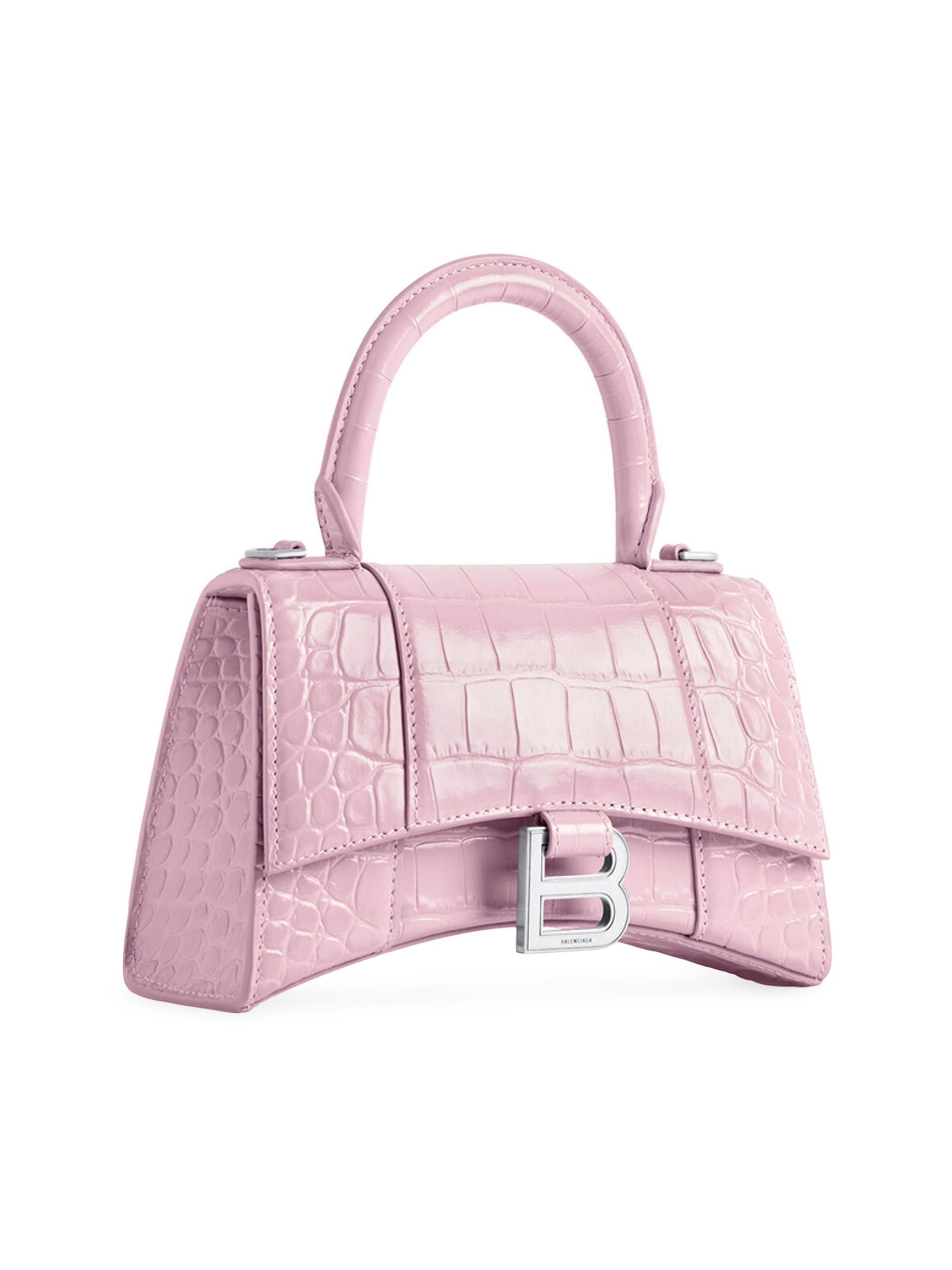 バッグ Balenciaga HOURGLASS S BAG IN CROCODILE Balenciaga Hourglass Small Croc-Embossed Bag | Neiman Marcus