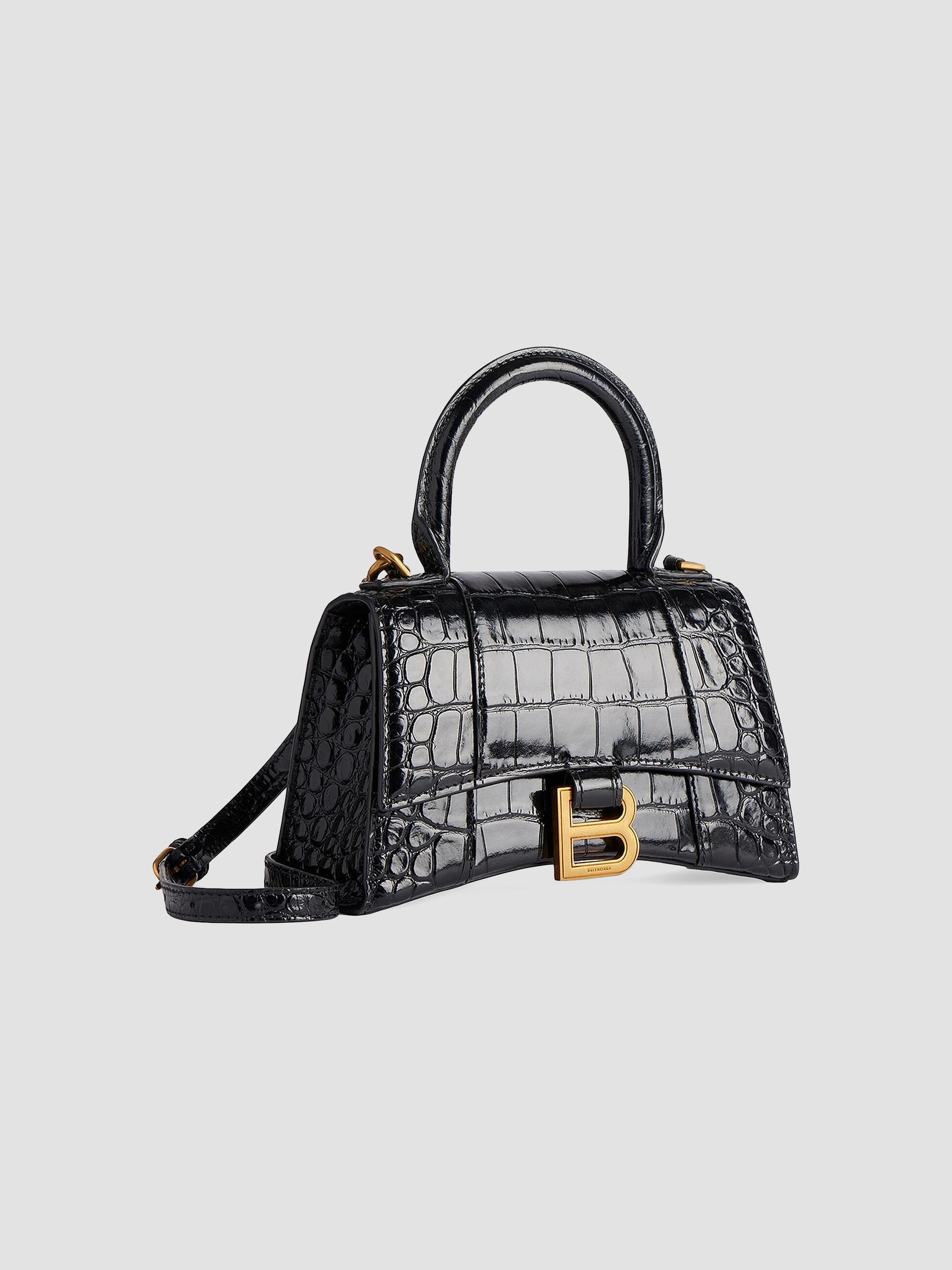 Balenciaga Hourglass XS Handbag Crocodile Embossed | Saks Fifth Avenue