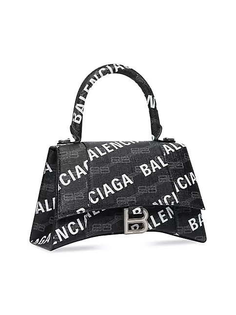 Balenciaga Women's Hourglass Logo-print Denim Shoulder Bag