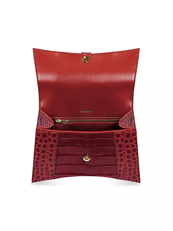 Exclusive Balenciaga Suede Calfskin XS Hourglass RED Crystal