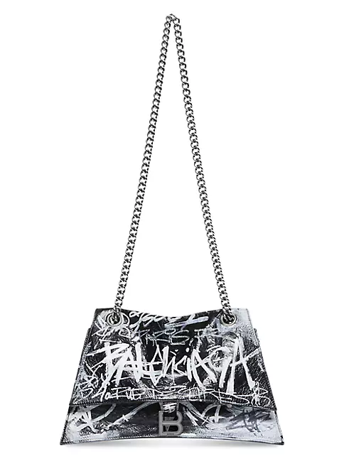Shop Balenciaga Crush Medium Chain Bag Graffiti