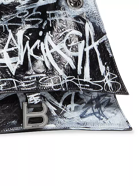 Balenciaga BB Graffiti Chain Shoulder Bag Leather Medium at