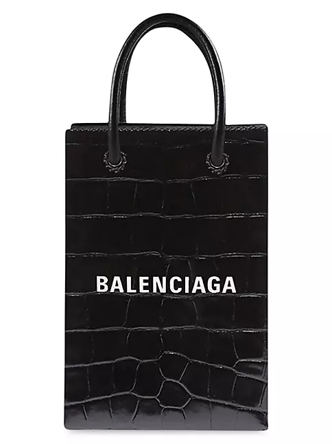 Balenciaga Black Shopping Bag Phone Holder Price, Drops