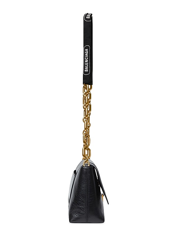 Shop Balenciaga Downtown Small Shoulder Bag With Chain Shop Balenciaga Downtown Small Shoulder Bag With Chain