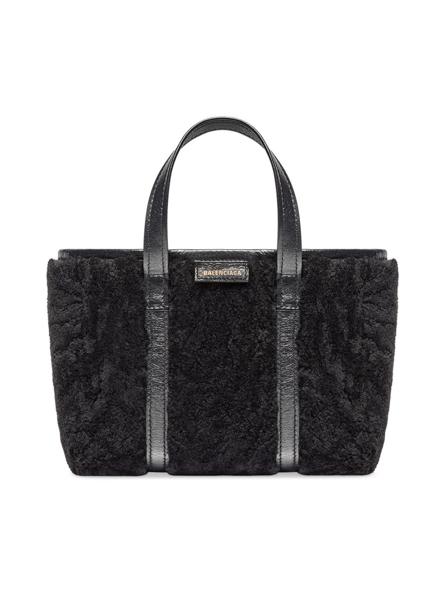 【BALENCIAGA】 Barbes Midi Shopping Bag Balenciaga Barbes Small East-West Shopper Bag in Shearling