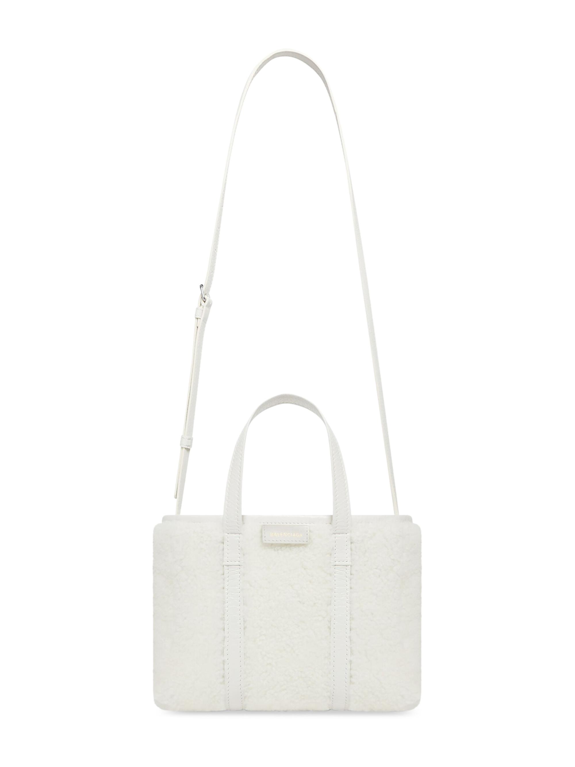 Balenciaga Barbes Small East-West Shopper Bag in Shearling | Saks