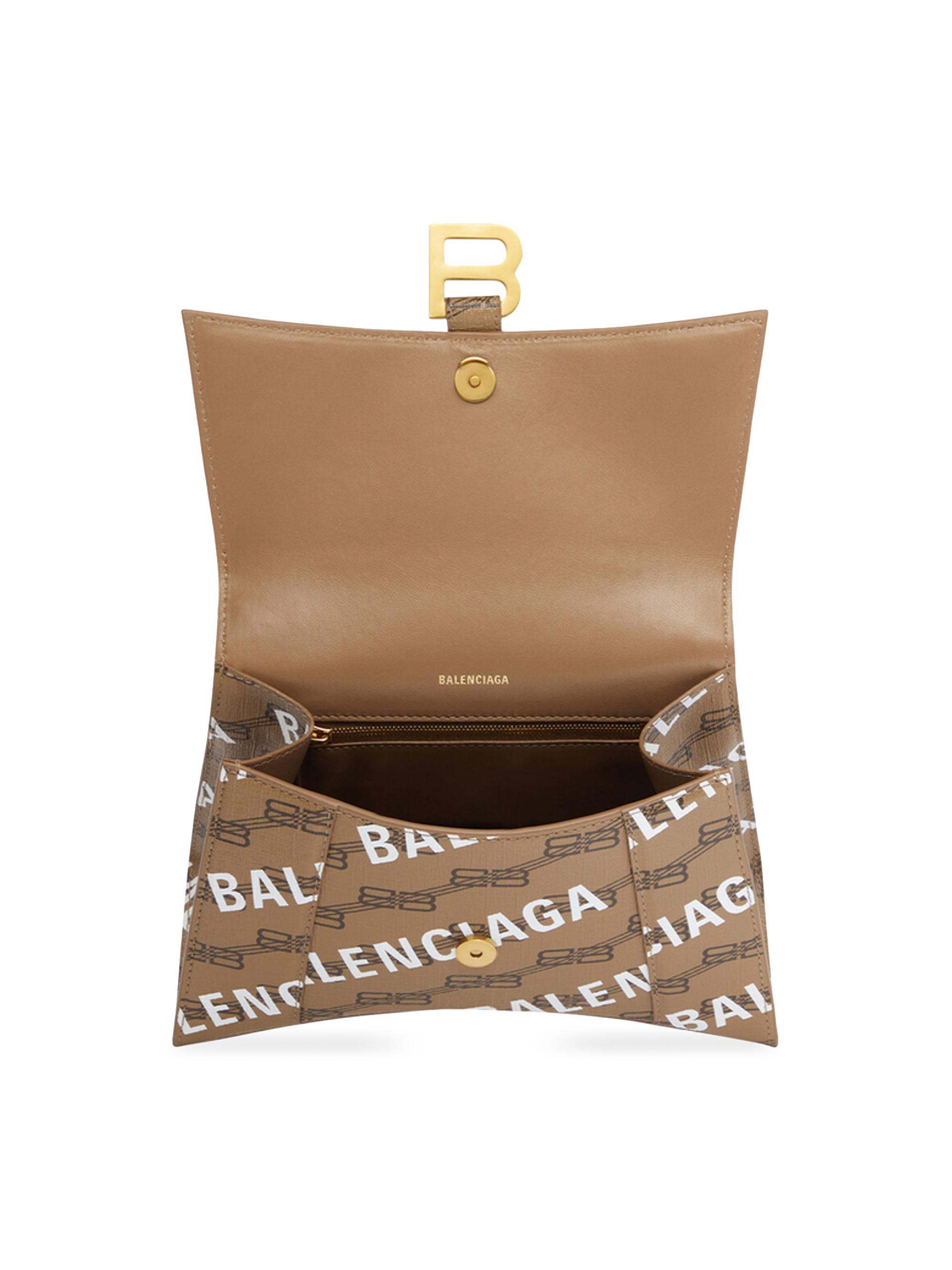 Balenciaga Hourglass Small Handbag BB Monogram Coated Canvas And