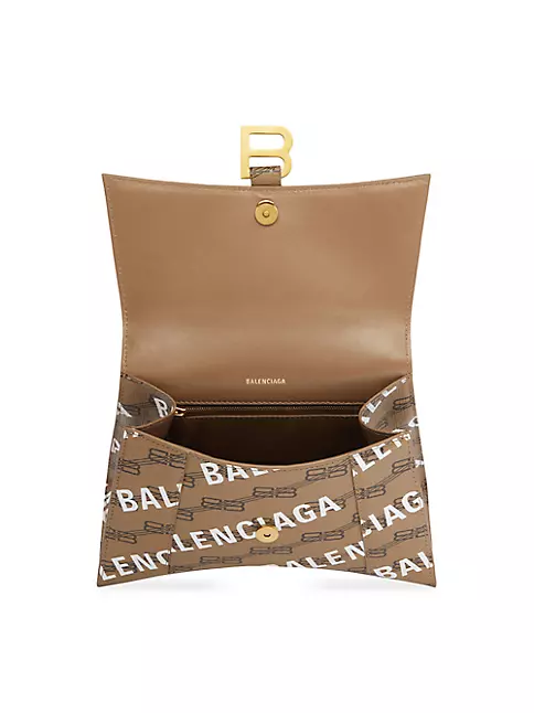 Shop Balenciaga Hourglass Small Handbag BB Monogram Coated Canvas And  Allover Logo