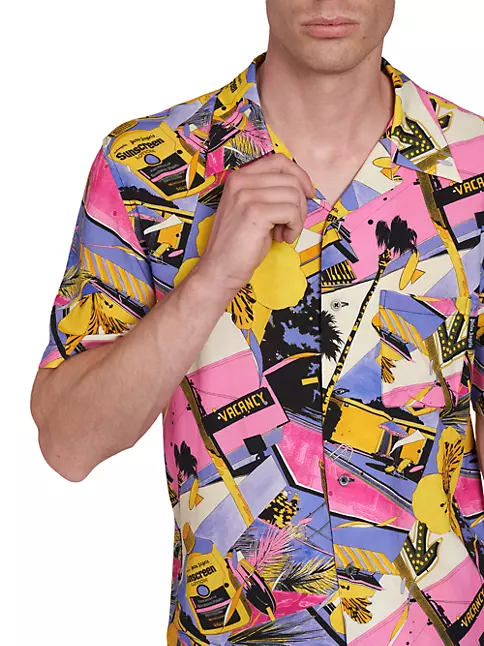 Printed Bowling Shirt in Multicoloured - Palm Angels