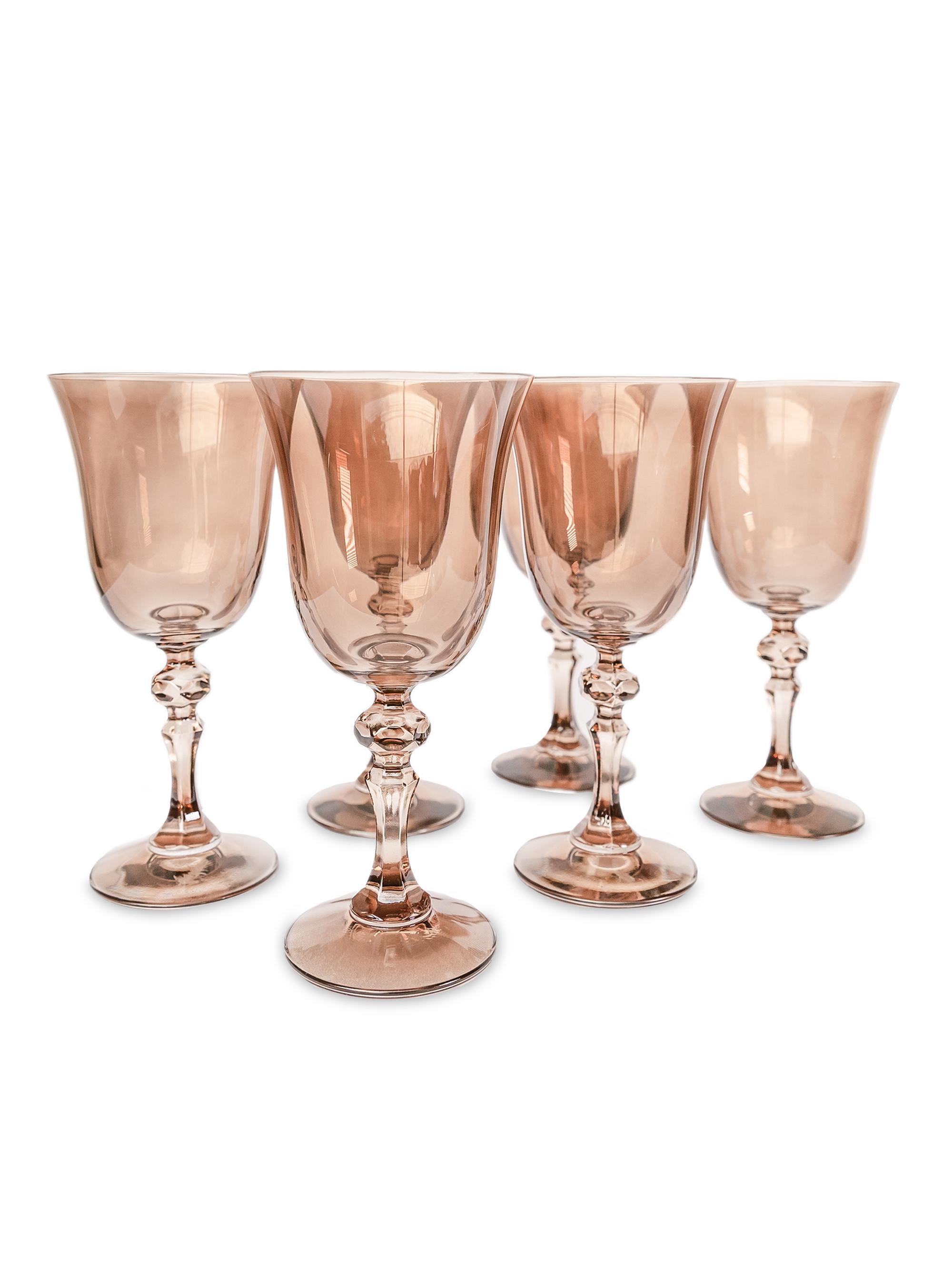 Estelle Colored Glass Tinted Regal Goblets 6-Piece Set - Emerald Green