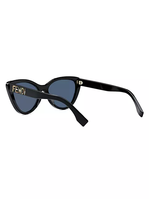 Women's Fendi Plastic Cat Eye Sunglasses - Beige / Black / Clear