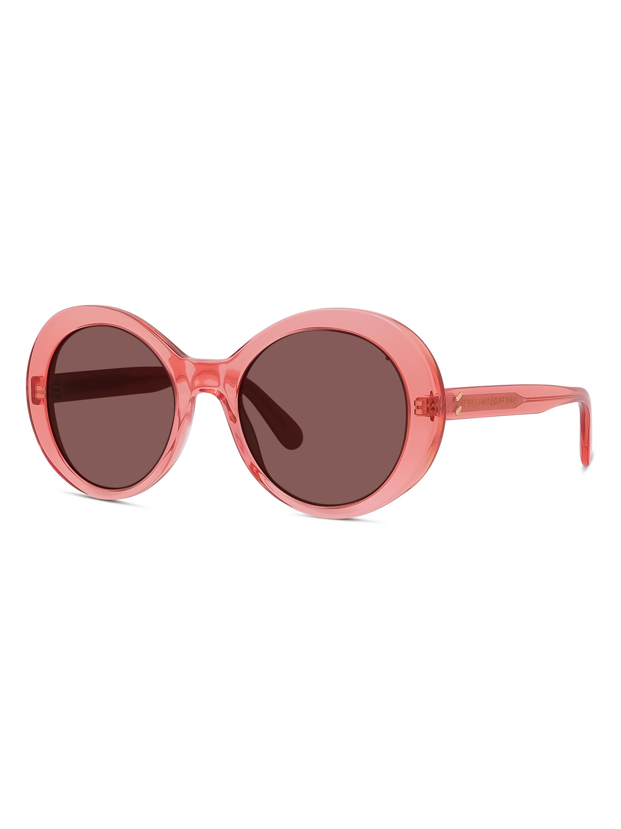Stella McCartney Women's Falabella Pins 54MM Round Sunglasses - Transparent Coral Bordeaux