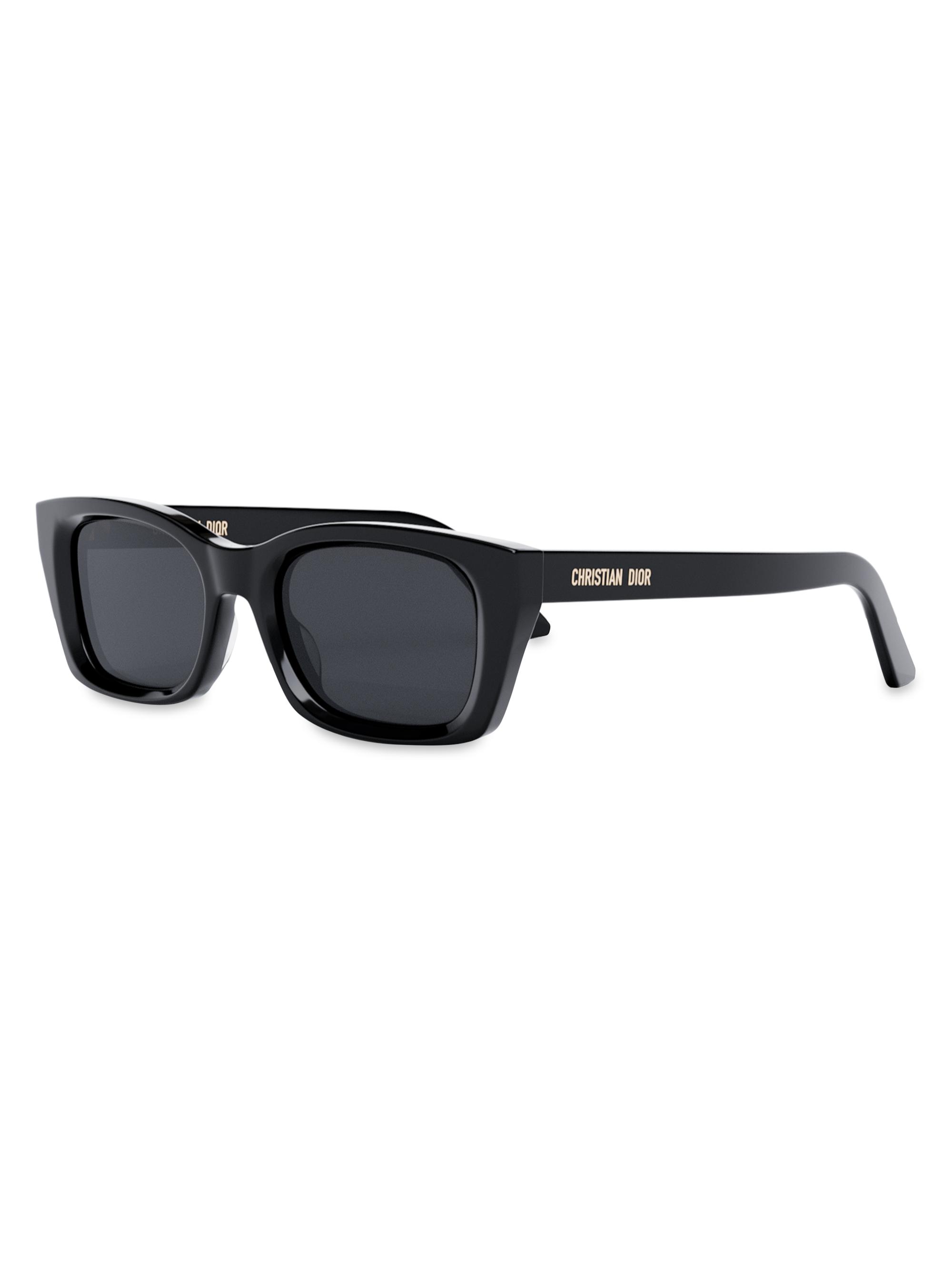 DIOR Women's DiorMidnight S3I 52 MM Rectangular Sunglasses - Shiny Black
