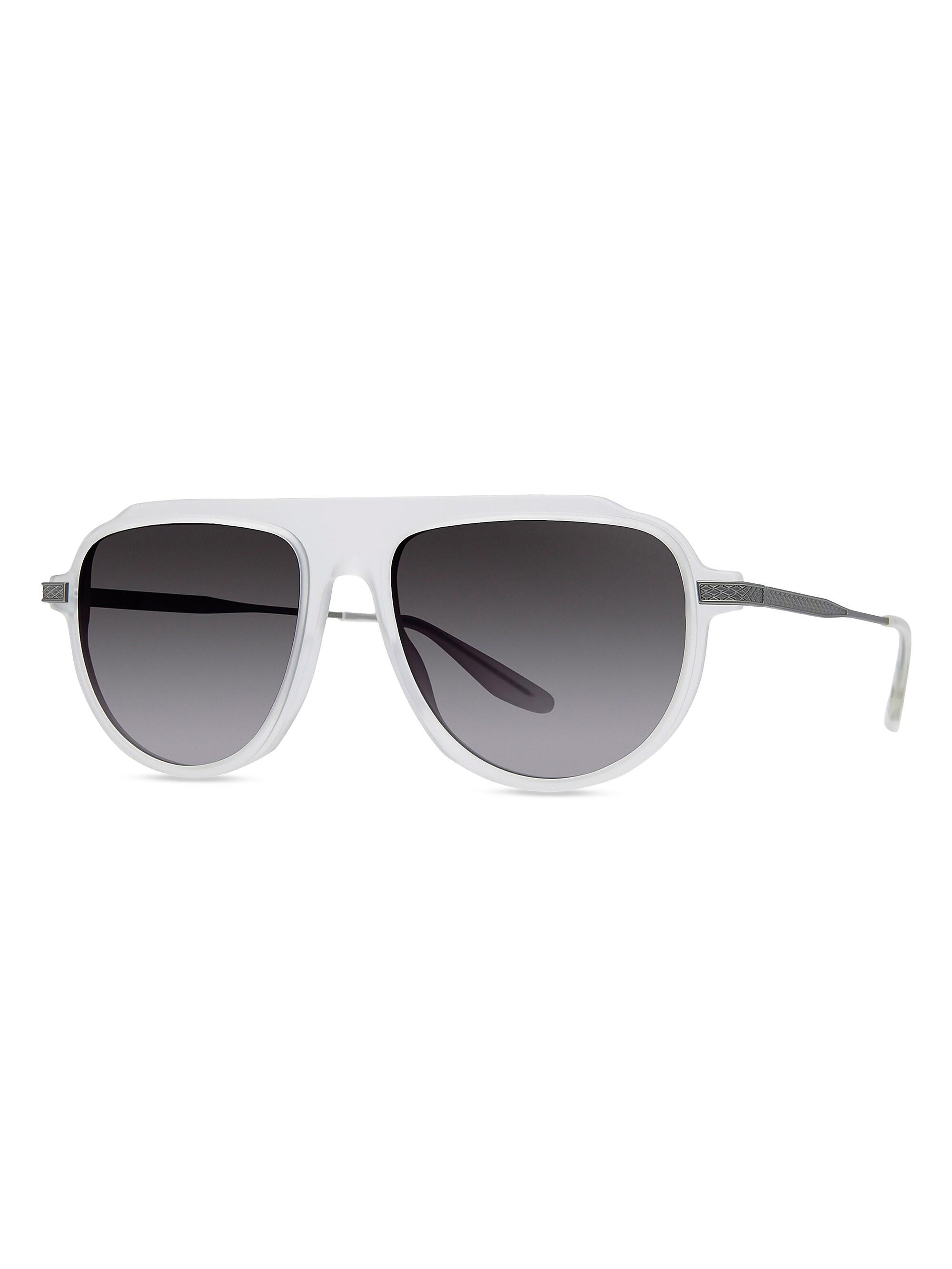 Barton Perreira Men's Avtak Sport Matte 57MM Aviator Sunglasses - Matte Crystal Gunmetal Smolder