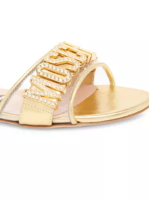 Moschino double-buckle panelled sandals - Neutrals